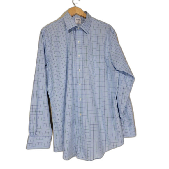Brooks Brothers Other - Men's Brooks Brothers Regent Non Iron Plaid Blue Long Sleeve Button Shirt - 16.5